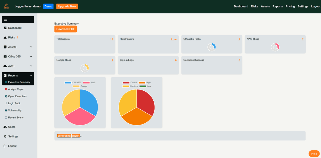 Compliance demo screenshot